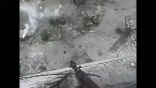 #POV footage of Ukr soldier engaging Ru from a high-rise building in  Pivdennodonbaska 1 coal mine