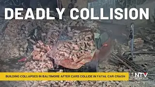 Building collapses in Baltimore after cars collide in a fatal car crash