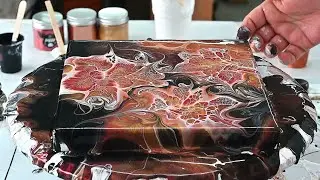 (808) Мерцающие осенние листья ~ Техника цветения с пигментами This little piggy ~ Жидкая художественная живопись