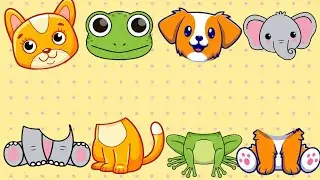 Wrong head kids videos with Happy brain kids learning | animal wrong head puzzle