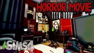 🎥🔪TEEN HORROR MOVIE ROOM  ☠ | SIMS 4 SPEED BUILD | [ NO CC ]