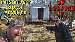 MOVING PIG SHED GOT DANGEROUS tiny house, homesteading, off-grid, cabin build, DIY, HOW TO, tractor