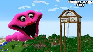 SURVIVING FROM HUNGRY WORM GIRL ARRIVAL in Minecraft - Coffin Meme - Gameplay