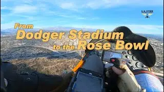American Ranger AR-1 gyroplane takes a trip between Dodger Stadium and the Rose Bowl...