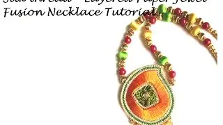 How to make Silk Thread Necklace - Layered Paper Jewel Tutorial Easy DIY