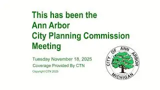 Ann Arbor City Planning Commission 11/18/25