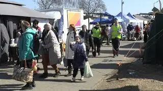 Ukrainian refugees arrive in Medyka, Poland | AFP