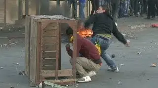 Pro-Gaza demonstrators clash with troops