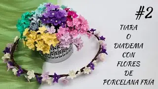 TUTORIAL de COMO HACER una DIADEMA, TIARA o CORONA para COMUNIÓN con FLORES de PORCELANA FRÍA :) DIY