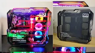 ATX Desktop gaming computer PC with MOD full aluminum alloy double tempered glass Water cooling case