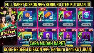CARA DAPET KODE REDEEM DISKON 99% BERBURU ITEM KUTUKAN !! KODE DISKON 99% BERBURU ITEM KUTUKAN FF