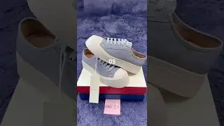 MARNI Pablo leather casual Joker platform shoes women's blue