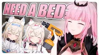 FuwaMoco needs a new bed, Calli immediately: | Hololive EN Clip