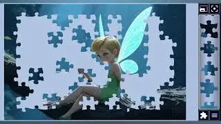 Enchanted Solitude:Tinker Bell Perched on a Mystical Forest Branch🧚&zwj;♀️🎀🌈🪾✨️🪄//jigsaw puzzles🧩🧩//