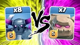 Clash Of Clans - SUPER HEAVY WEIGHT FIGHT!! - MAX PEKKA vs MAX GOLEM CoC 2016!