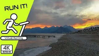 🏃 RUN IT! Sunset Beach Antalya. Turkey | Virtual Run | Treadmill Workout Scenery