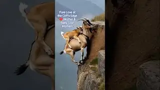 Mother Goat&rsquo;s Cliffside Bond With Baby Melts Hearts | #GoatLove #MountainGoat #AnimalBond
