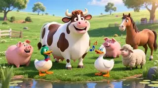 Coco Cow Says Good Morning ☀️🐮 | Fun Animal Rhyme for Kids | Nursery Rhymes & Educational Songs