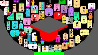ALL NEW NUMBERBLOCKS Marble Race in Algodoo - Who will win? Numberblocks Marbles Tournament