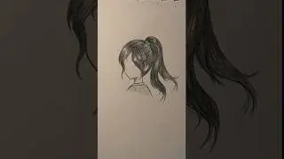 how to draw anime girl hair from the side✨ #drawing #tutorial #howtodraw #hair #shorts #art