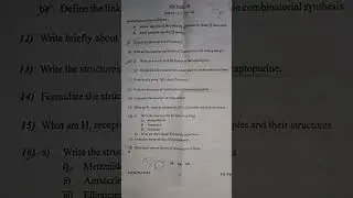 Course 8 Msc chemistry 2nd year drugs pharma question paper year 2024