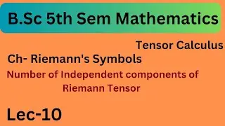 B.Sc 5th semester maths Tensor Calculus || number of independent components of Riemann Tensor