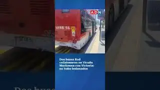 Dos buses Red colisionaron en Vicu&ntilde;a Mackenna con Victoria: no hubo lesionados