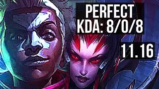 EKKO vs ELISE (JUNGLE) | 8/0/8, Legendary, 400+ games, Rank 10 Ekko | NA Challenger | v11.16