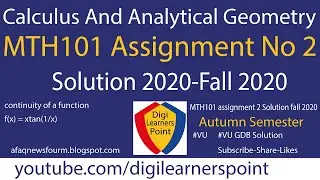 MTH101 Assignment No 1 Solution 2020-VU FAll 2020-Digilearnerspoint