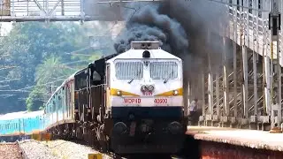 INSANELY SMOKING EMD TWINS with HUMSAFAR! | WDP4D+WDP4B | INDIAN RAILWAYS