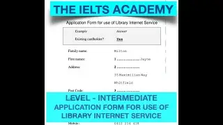 APPLICATION FORM FOR USE OF LIBRARY INTERNET SERVICE (HD) - REAL BRITISH COUNCIL LISTENING TEST