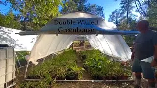 PVC Greenhouse Winterizing, Shade-Cloth, Double Layer Plastic and Insulated Roll-up Door.