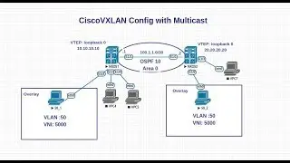 Cisco Nexus 9000 VXLAN Config with multicast L3 as OSPF: Beginner VTEP VNI NVE overlay