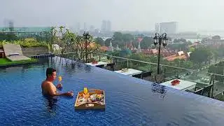 Good vibes, great drinks, and the best view, L&eacute; Botum Hotel Sky Bar