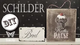 DIY : VINTAGE SCHILDER? LEICHT! | shabby chic | Holzschilder beschriften einfach