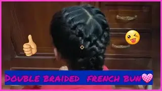 How to make **Double French braided bun**//2020 easy hairtyle🙂