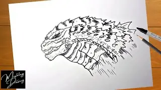 How to Draw Godzilla Head - Godzilla Drawing Tutorial Step by step