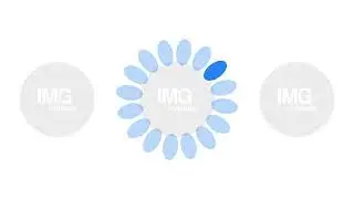 Blue oval spinner lighting up sequentially loading icon animation
