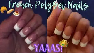 FRENCH TIP SCULPTED POLYGEL NAILS | PINK & WHITE NAILS Using MAKARTT Polygel