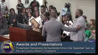 Raa Middle Girls Basketball Proclamation Recognition 