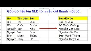 Excel Tip: GỘP DỮ LIỆU TÊN NLĐ TỪ NHIỀU CỘT THÀNH MỘT CỘT SIÊU TỐC | #Shorts