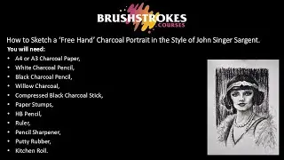 How to Sketch a ‘Free Hand’ Charcoal Portrait in the Style of John Singer Sargent.