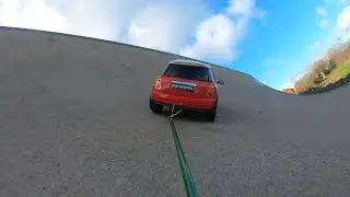 Red Mini Cooper S at the skate park with Trailer Cam 20251212