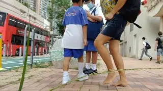 BAREFOOT in the morning from my house to the school bus station | Back & Forth