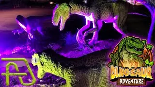 Walking the DINOSAUR ADVENTURE Drive Thru at Night - Tamiami Park Fairgrounds in Miami, Florida 2021