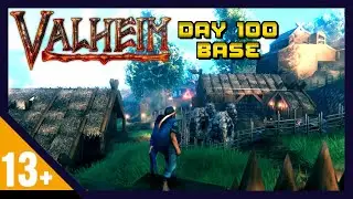 Valheim: Base Tour - Day 100 - [10 Player Server Village]