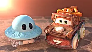 Mattel UFM Mini Racers 3-Pack Mator-UFM Mater-Lightning McQueen Disney Pixar Cars Mini Diecast