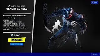 Venom Bundle - Venom Skin, Symbiote Slasher Pickaxe, We Are Venom Emote and Tendril Tote Backbling