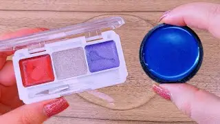 ASMR SLIME video|mixing cosmetics with slime|mixing LIPSTICK into slime