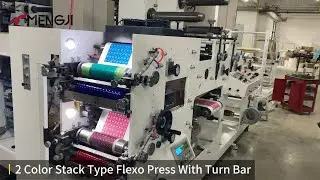 2-Color Vertical Stack Flexo Printing Machine With Turn Bar for Trademark Label
